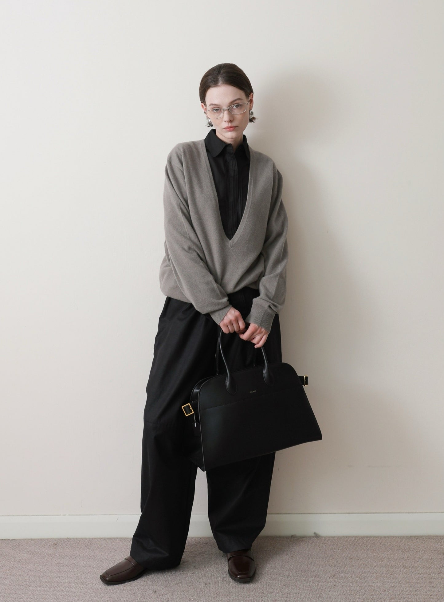 オイルウォッシュ加工 多パネルデザイン テーパードワークパンツ