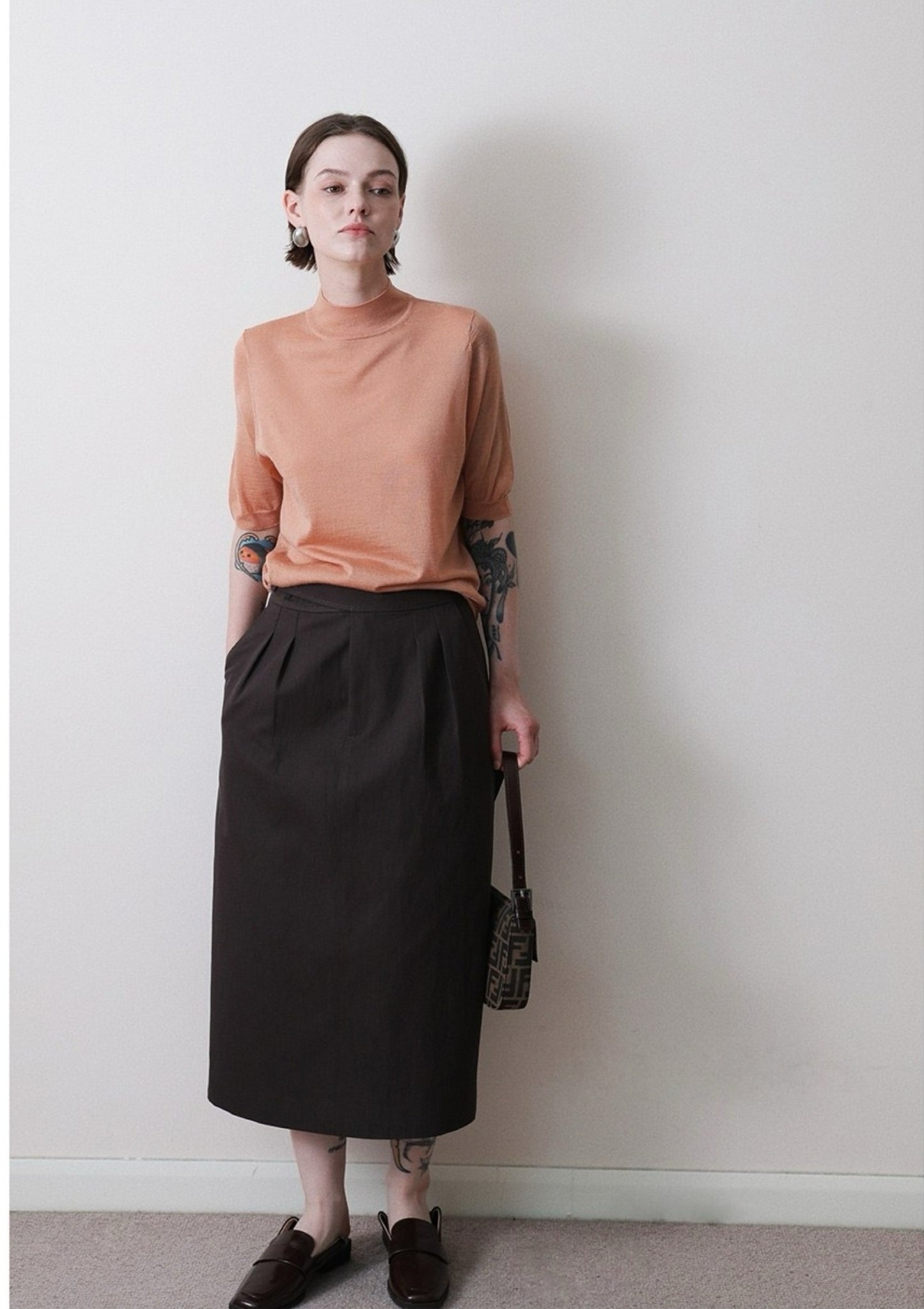 立体裁断 バルーンフォルム ミディスカート