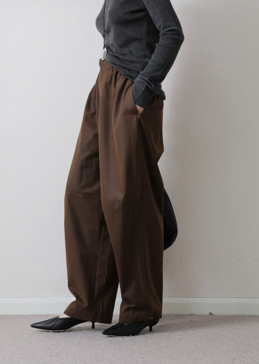 オイルウォッシュ加工 多パネルデザイン テーパードワークパンツ