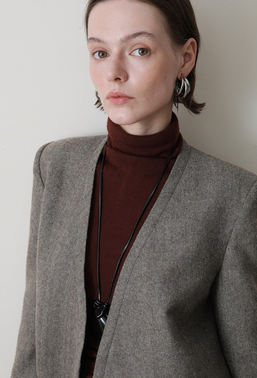 ヘリンボーン ウール キュロットパンツ