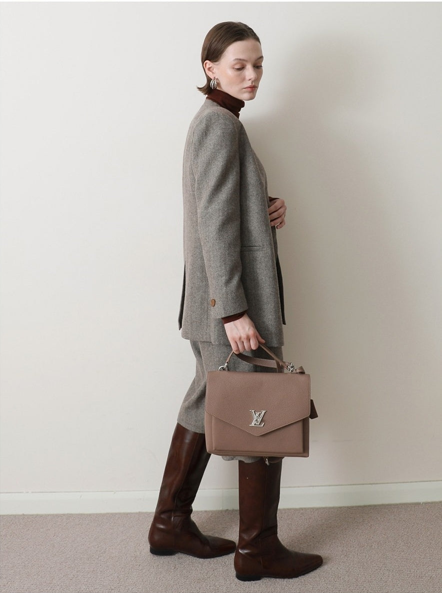 ヘリンボーン ウール キュロットパンツ