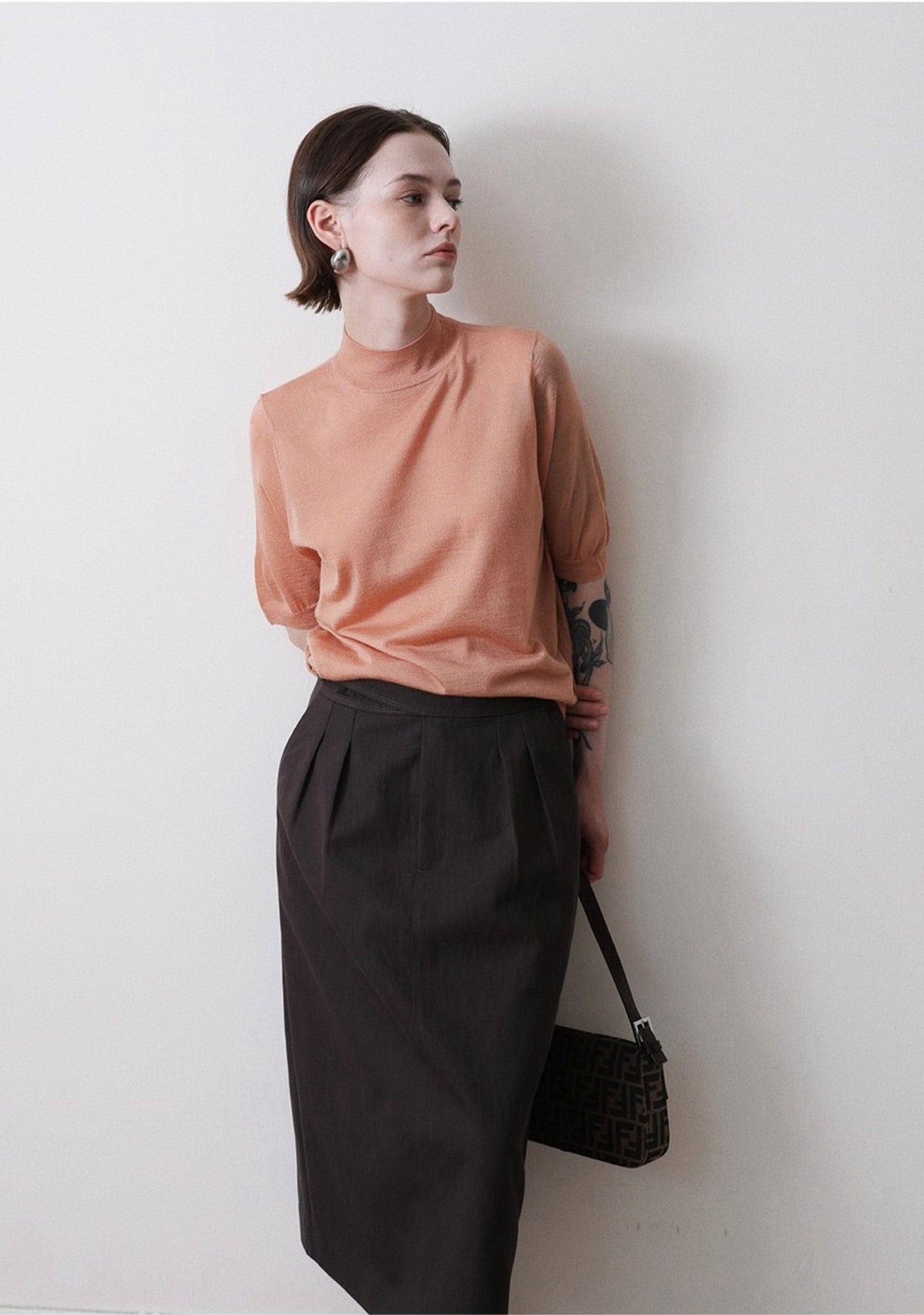 立体裁断 バルーンフォルム ミディスカート