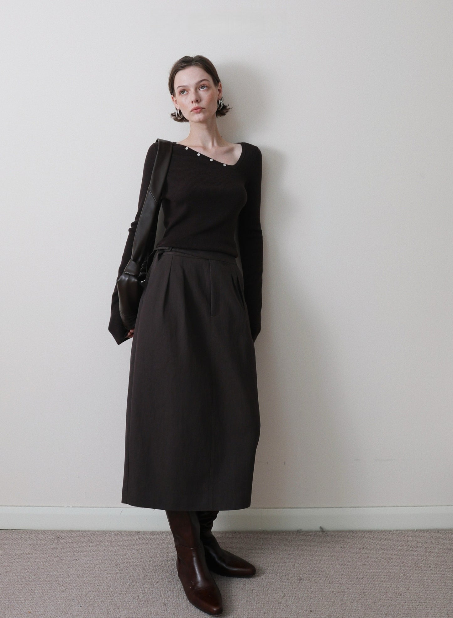 立体裁断 バルーンフォルム ミディスカート