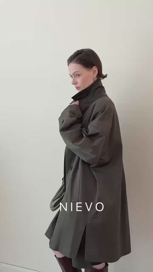 ウールブレンド 2WAYミドル丈コート