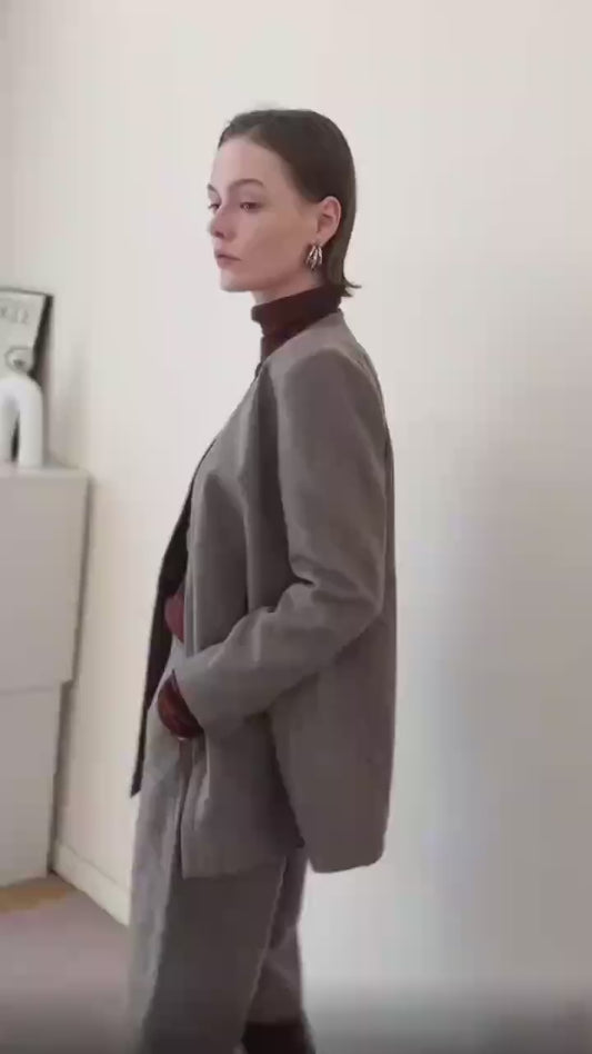 ヘリンボーン ウール キュロットパンツ